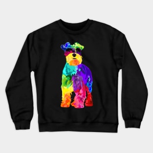 Dog Lover Gifts Mini Schnauzer Colorful Miniature Schnauzer Crewneck Sweatshirt